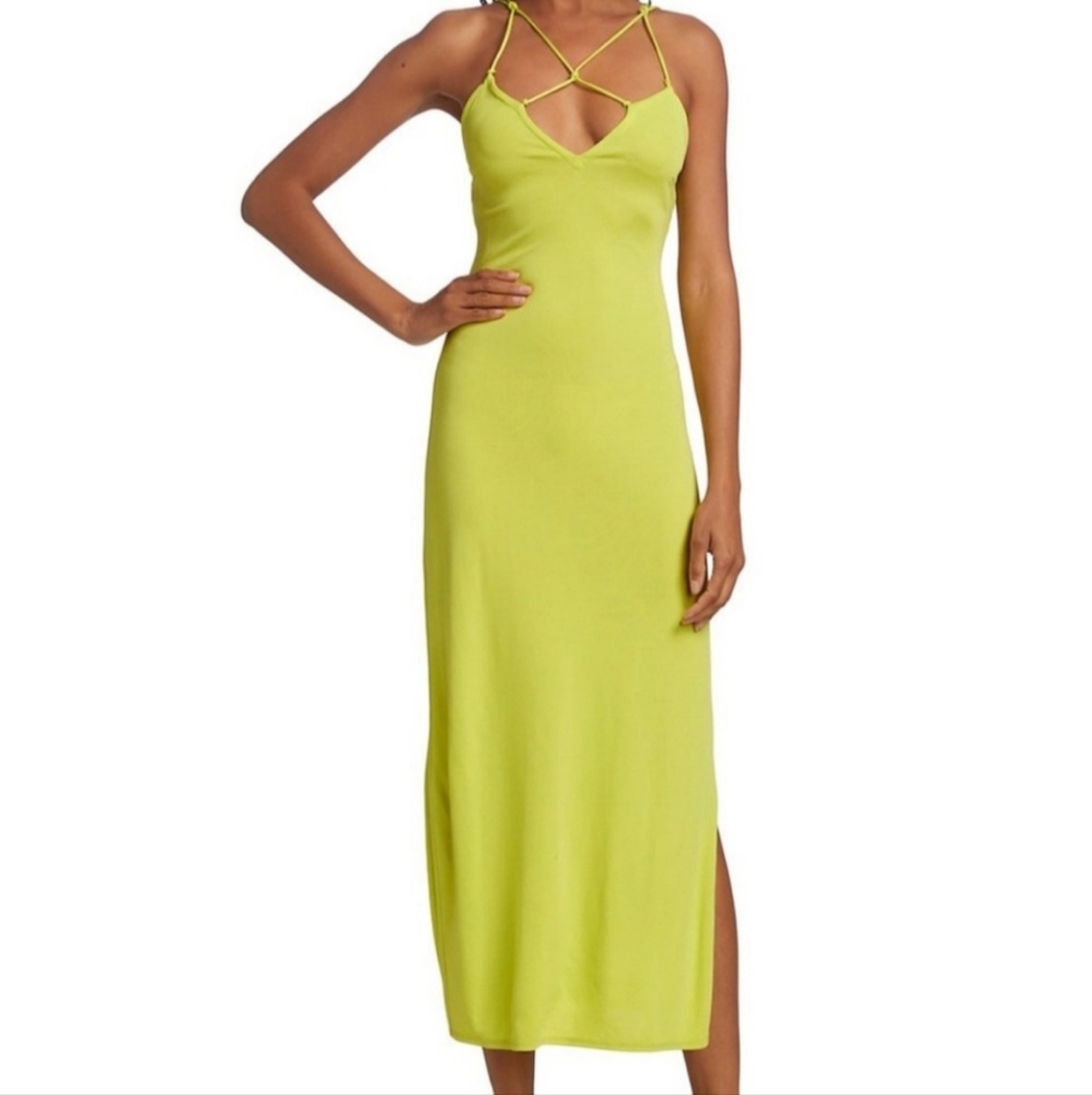 FRAME Delicate Knot Lime Green Dress‎ Size Med